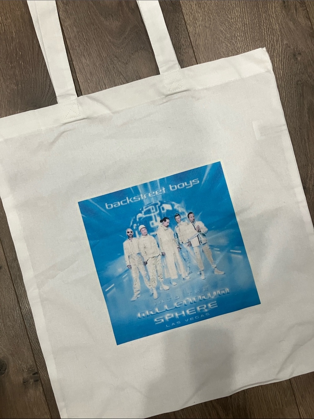 New, Backstreet Boys Sphere White & Blue Canvas Tote Bag, Into the Millennium